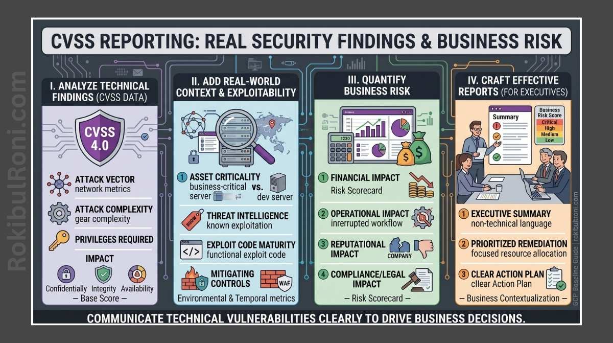 CVSS reporting workflow for actionable security findings