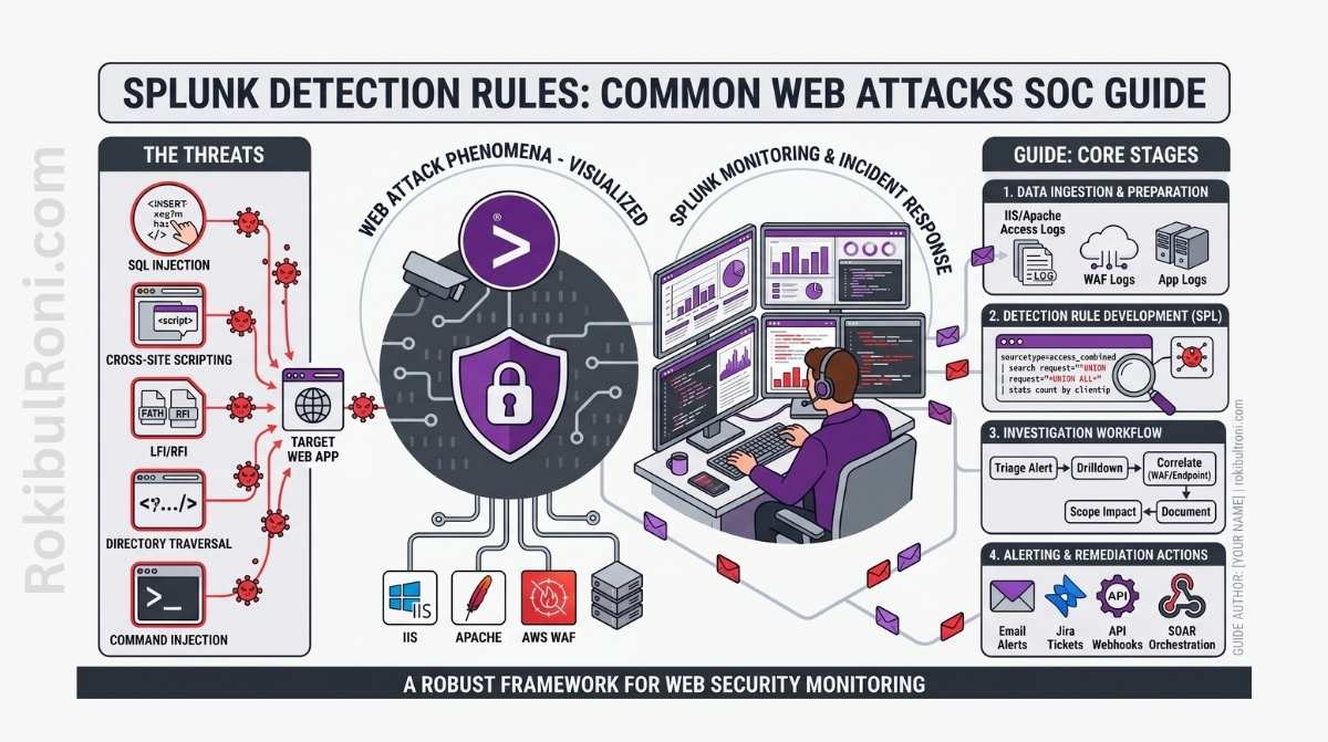 Splunk detection engineering workflow for common web attacks